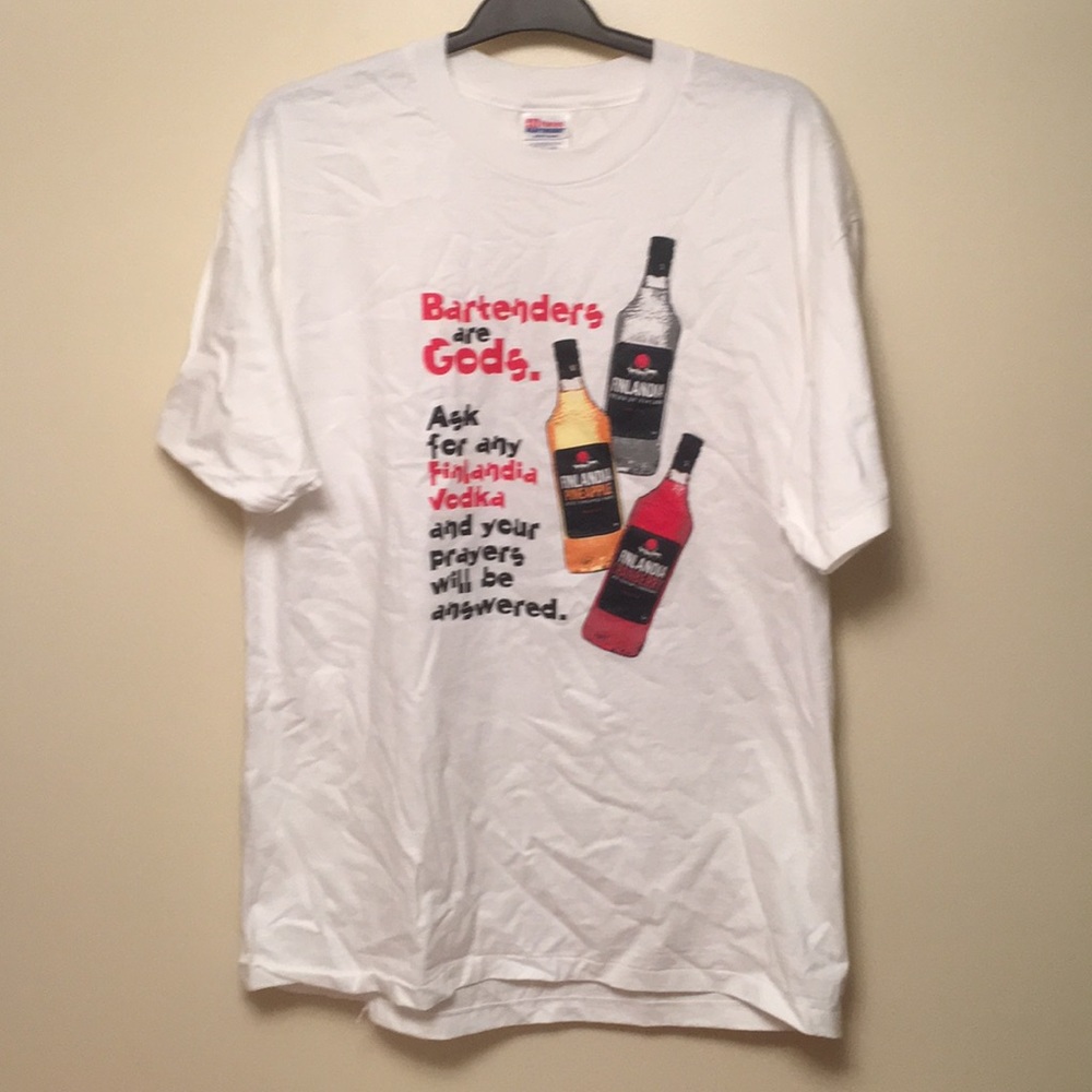 Finlandia Vodka White Tee Shirt Size XL